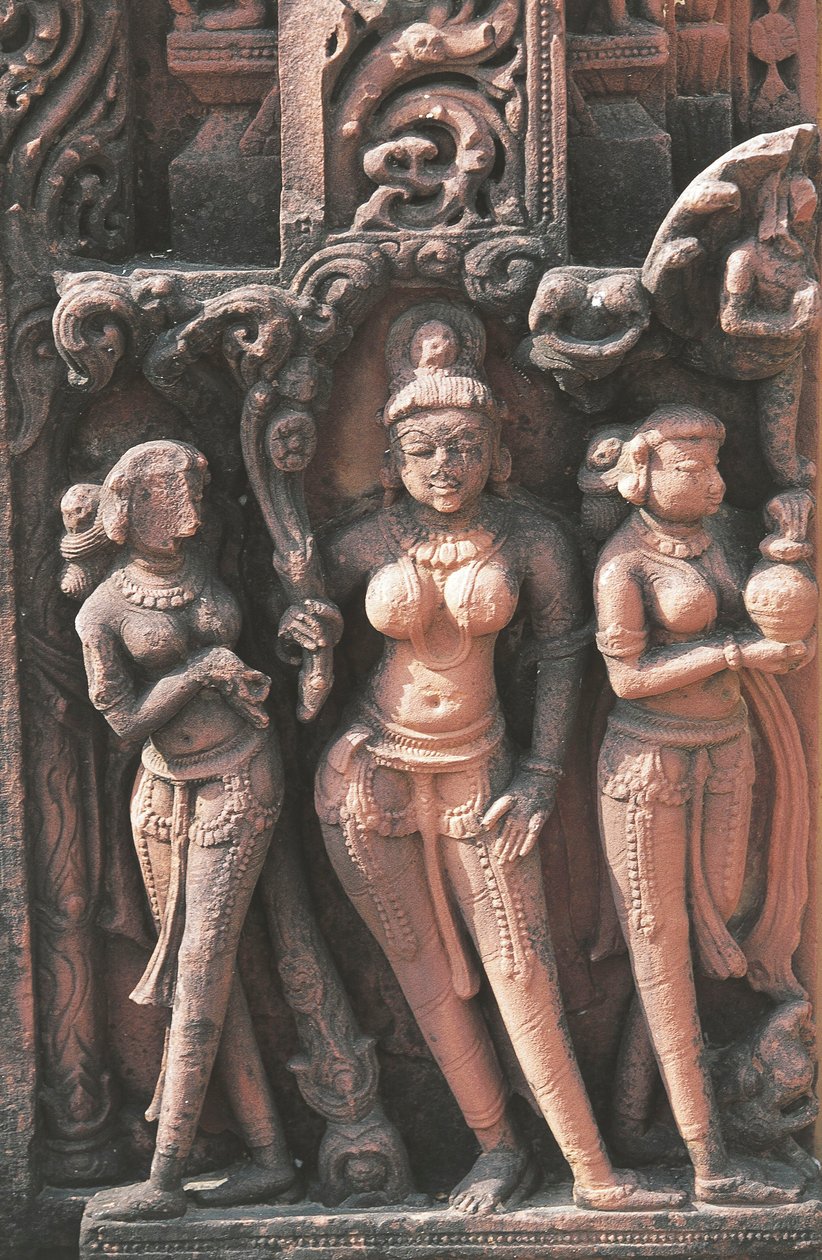Rzeźba przedstawiająca postacie kobiece, Świątynia Jain nr 16, Deogarh, Uttar Pradesh, Indie, VIII-XVII w. autorstwa Nicolas Toussaint Charlet