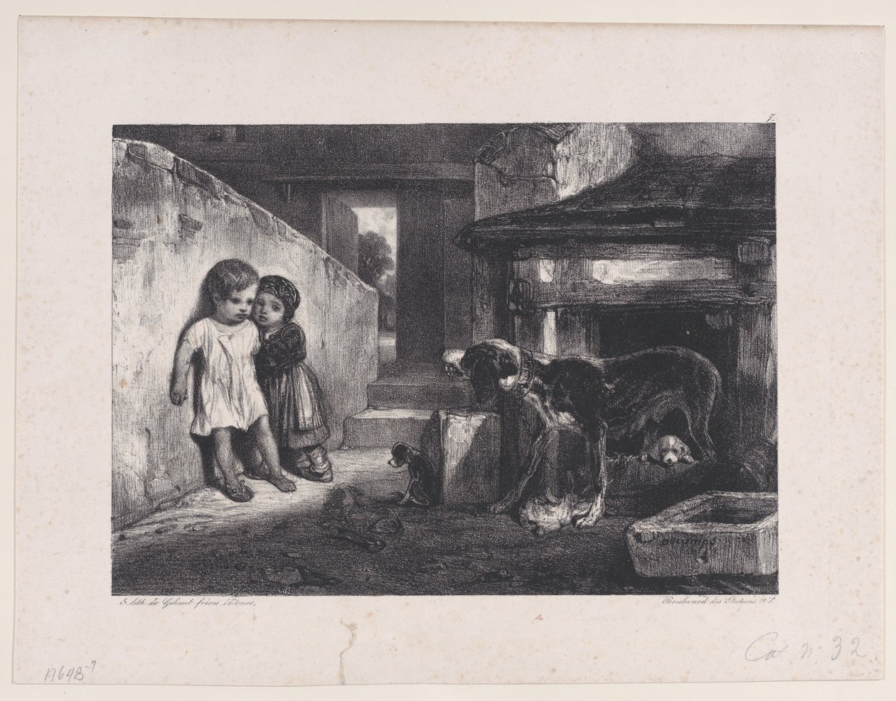 Dzieci przestraszone przez warczącego psa, z cyklu Sceny polowania, 1829. autorstwa Alexandre Gabriel Decamps