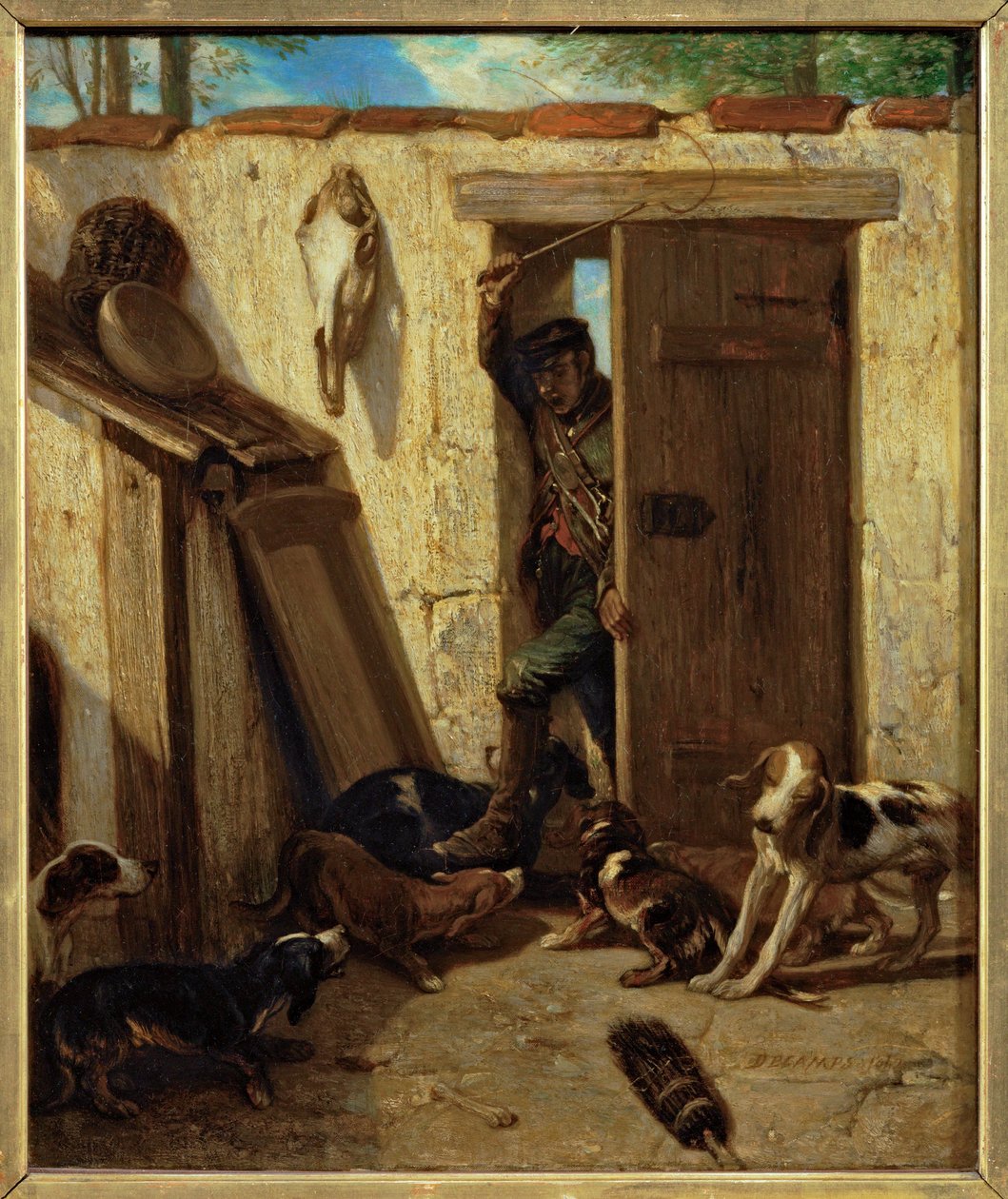 La cour des chiens - hodowla ... autorstwa Alexandre Gabriel Decamps