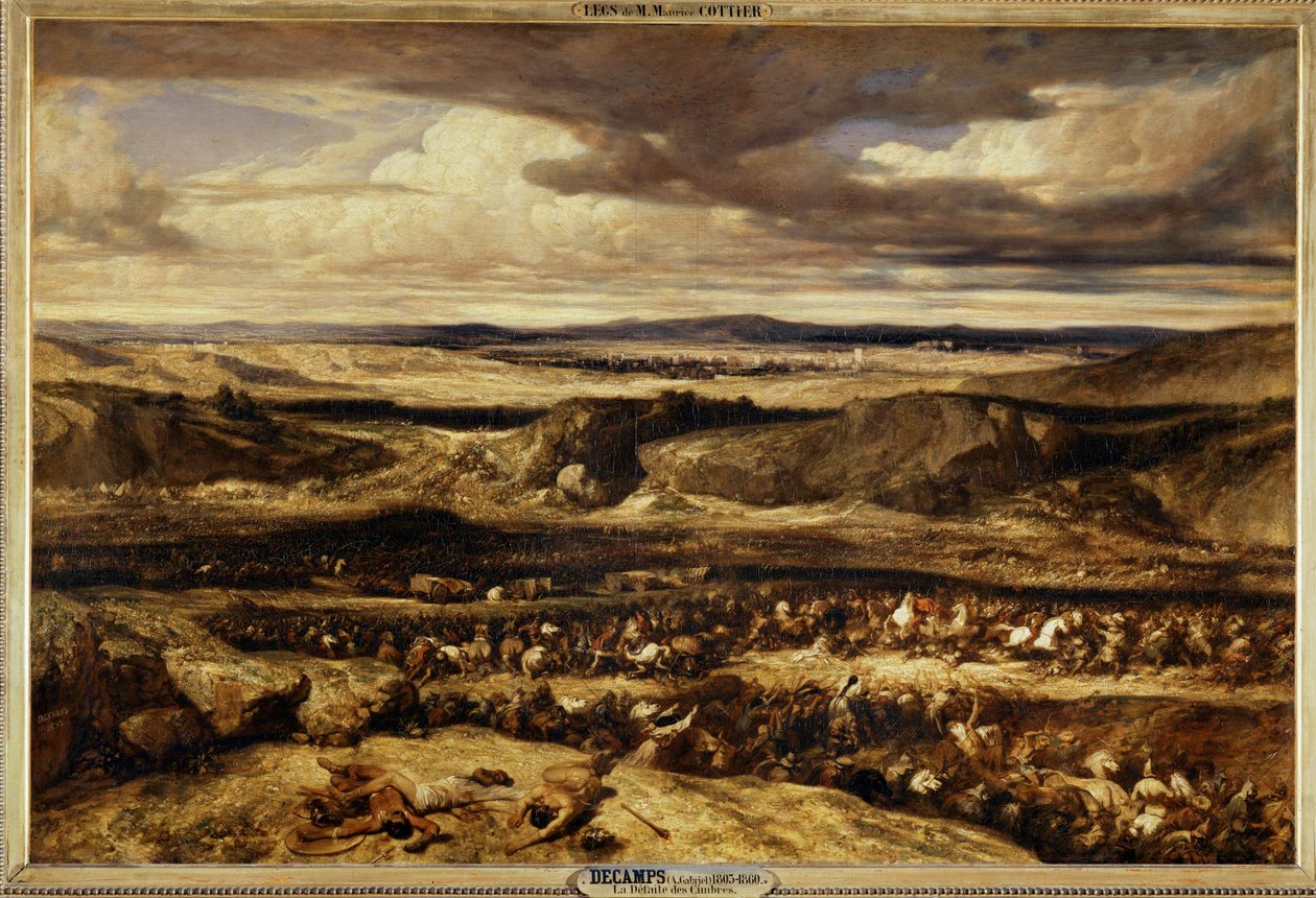 La defaite des Cimbres - Rzymski generał Gajusz Mariusz pokonuje Cymbrów na równinie w Prowansji ... autorstwa Alexandre Gabriel Decamps