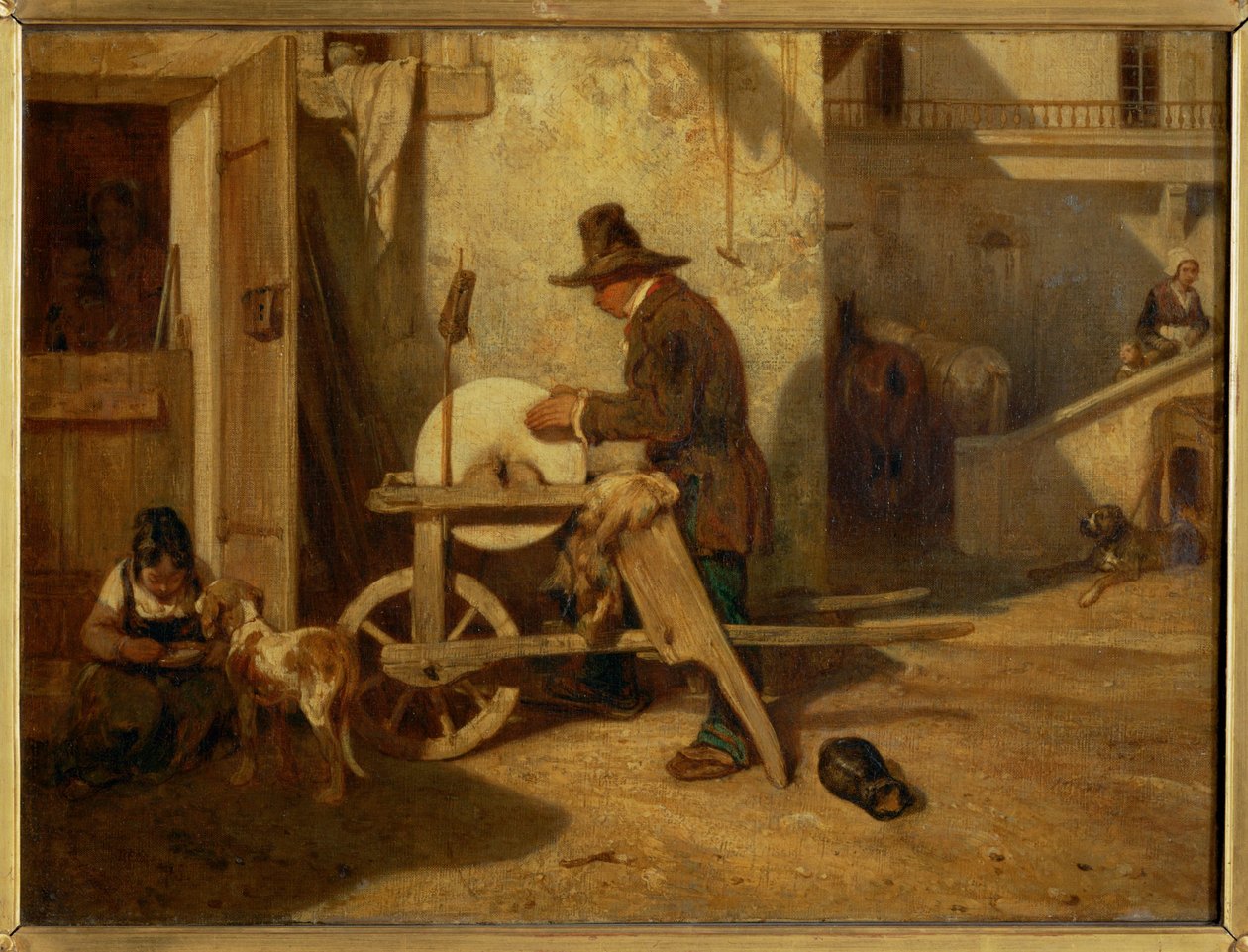 Le remouleur - szlifierka do noży ... autorstwa Alexandre Gabriel Decamps