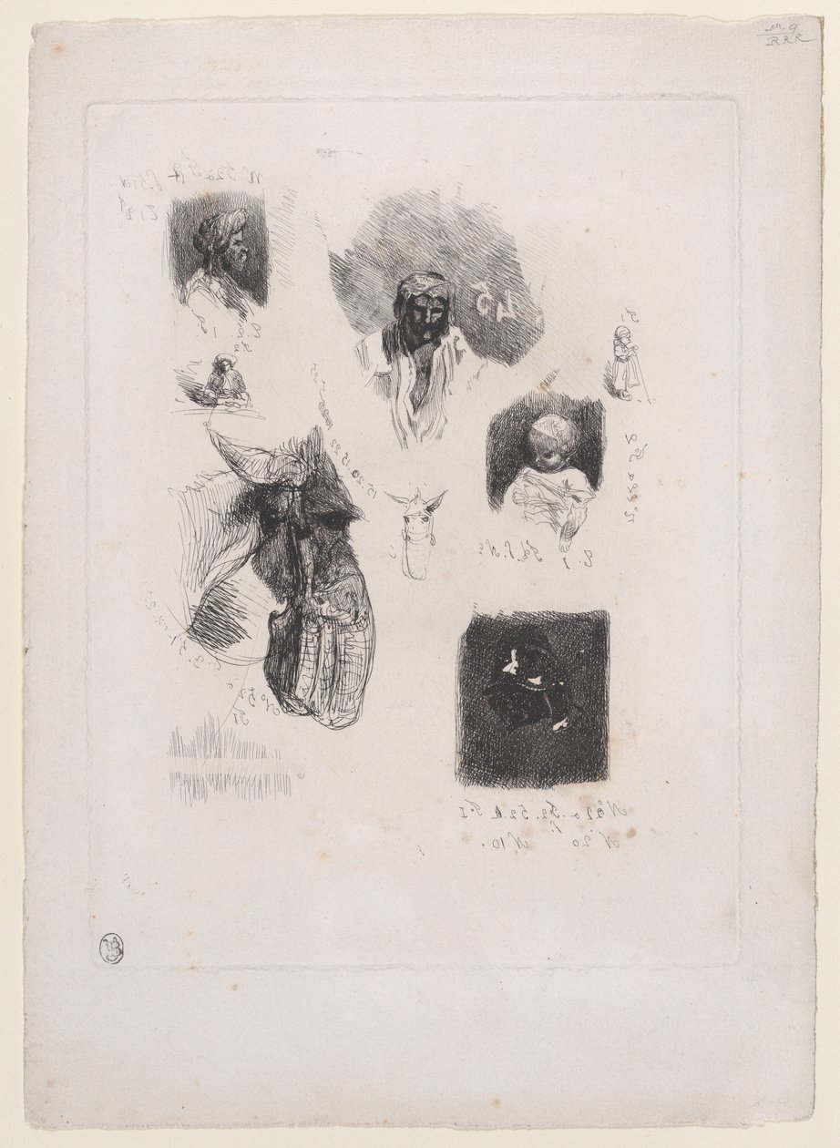 Liść szkiców, 1833-38. autorstwa Alexandre Gabriel Decamps
