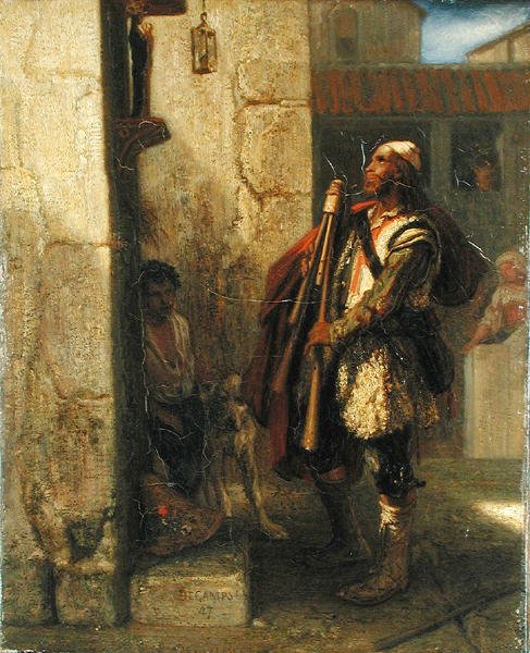 Pifferaro przed Madonną, 1847 autorstwa Alexandre Gabriel Decamps
