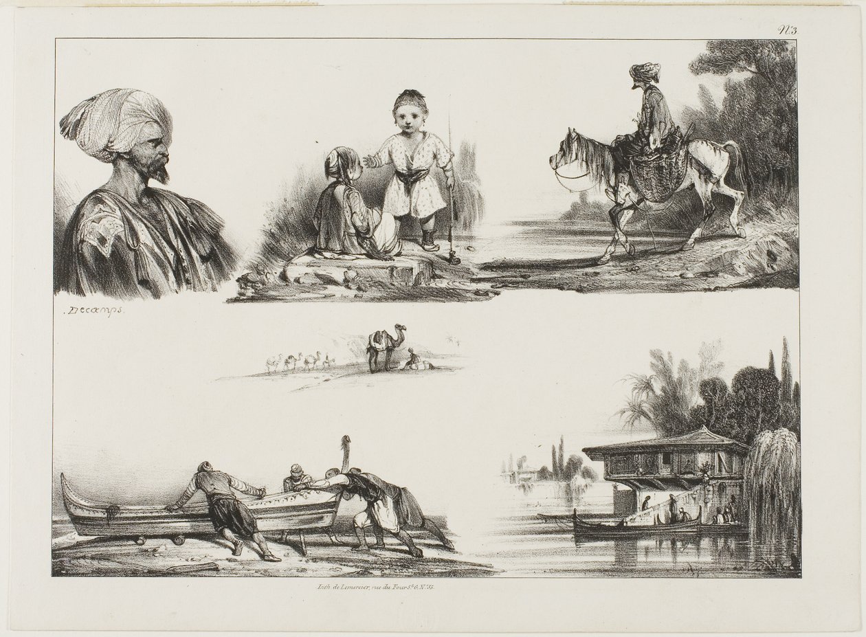 Arkusz szkiców, nr 3 autorstwa Alexandre Gabriel Decamps