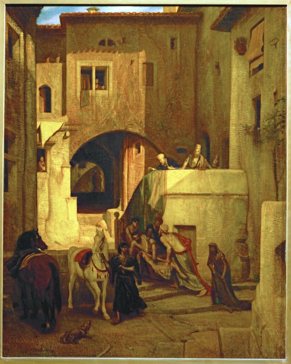 Dobry Samarytanin (obraz na płótnie) autorstwa Alexandre Gabriel Decamps