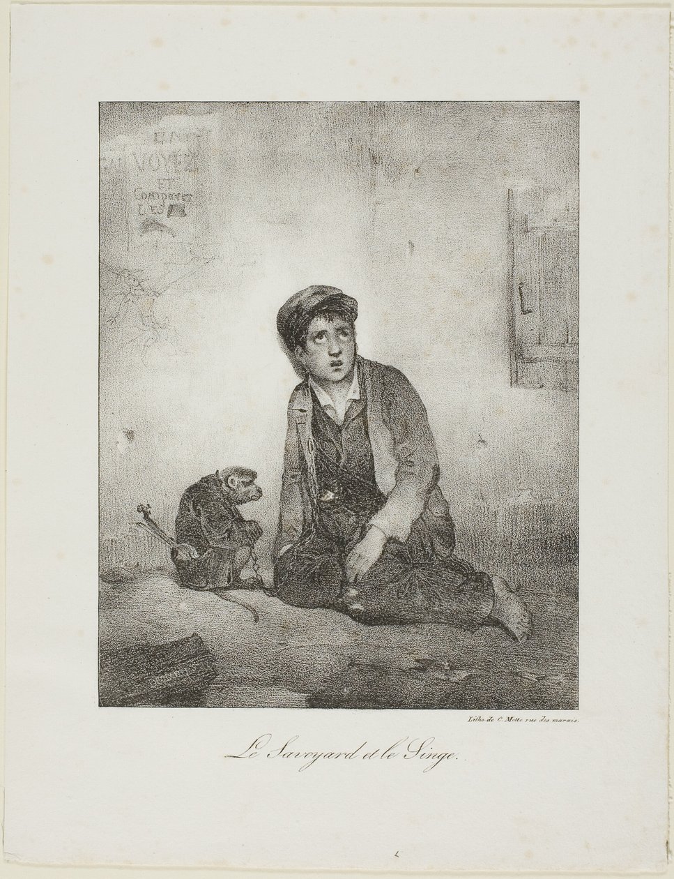 Savoyard i małpa autorstwa Alexandre Gabriel Decamps