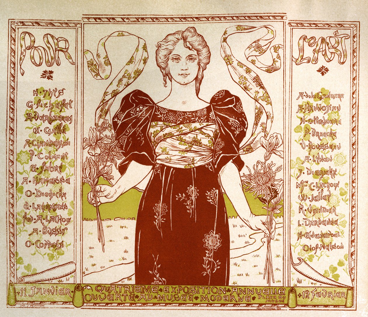 Wystawa secesyjna w Brukseli, ok. 1895-1897 (plakat) autorstwa Alexandre Hannotiau
