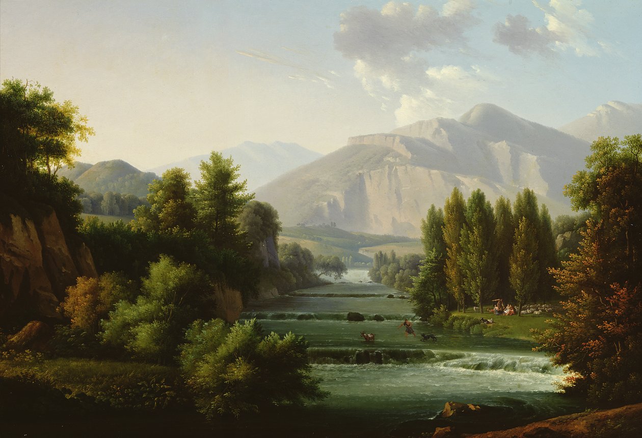 Górzysty krajobraz autorstwa Alexandre Hyacinthe Dunouy