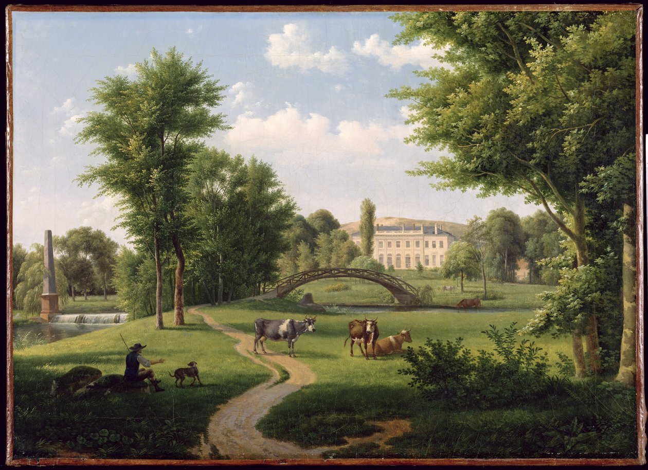 Widok na Chateau de Villers-Saint-Paul, niedaleko Senlis autorstwa Alexandre Hyacinthe Dunouy