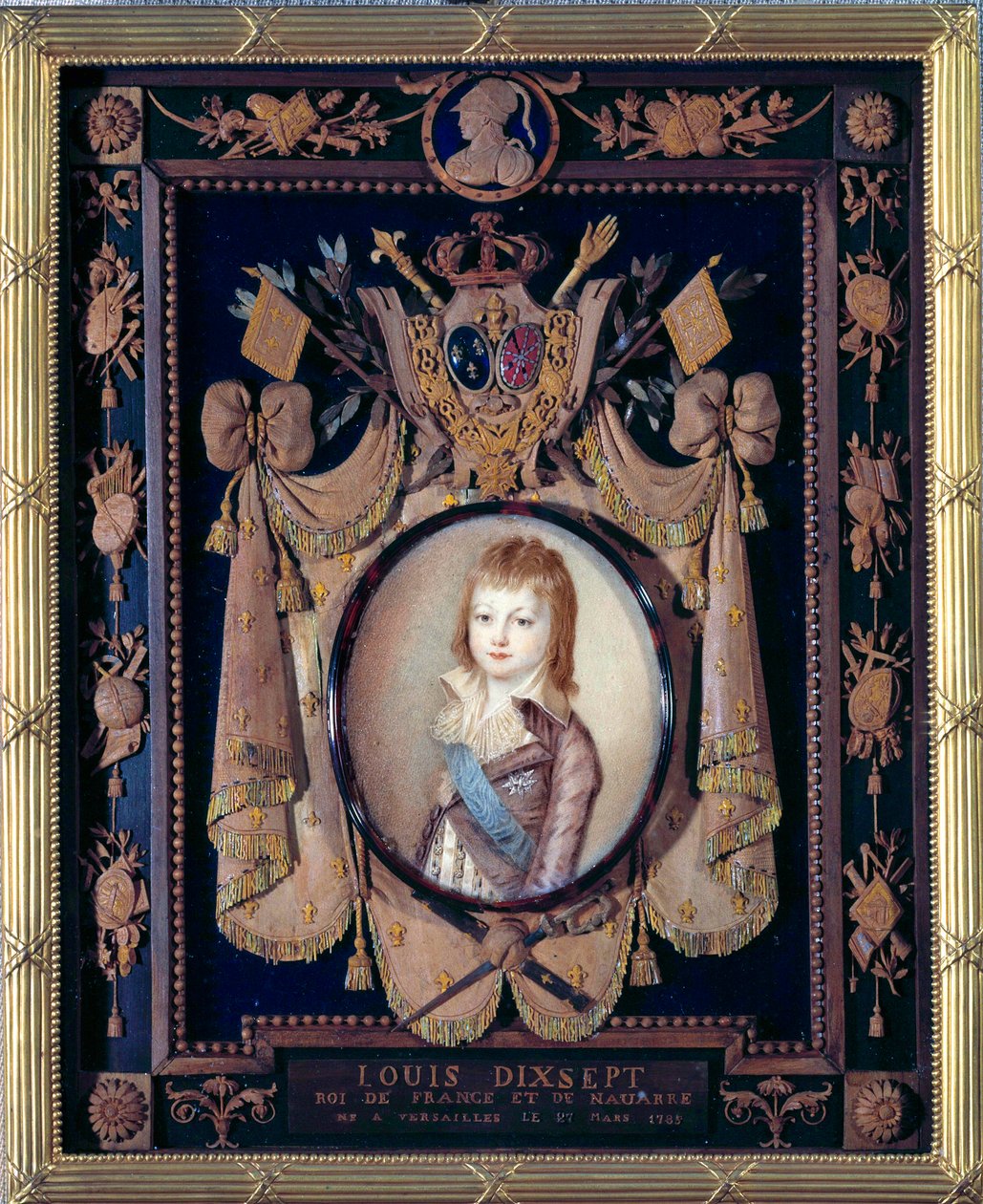 Portret delfina Ludwika XVII (1785-1795). Miniaturowy obraz na kości słoniowej Aleksandra Kucharskiego (1741-1819) autorstwa Alexandre Kucharski