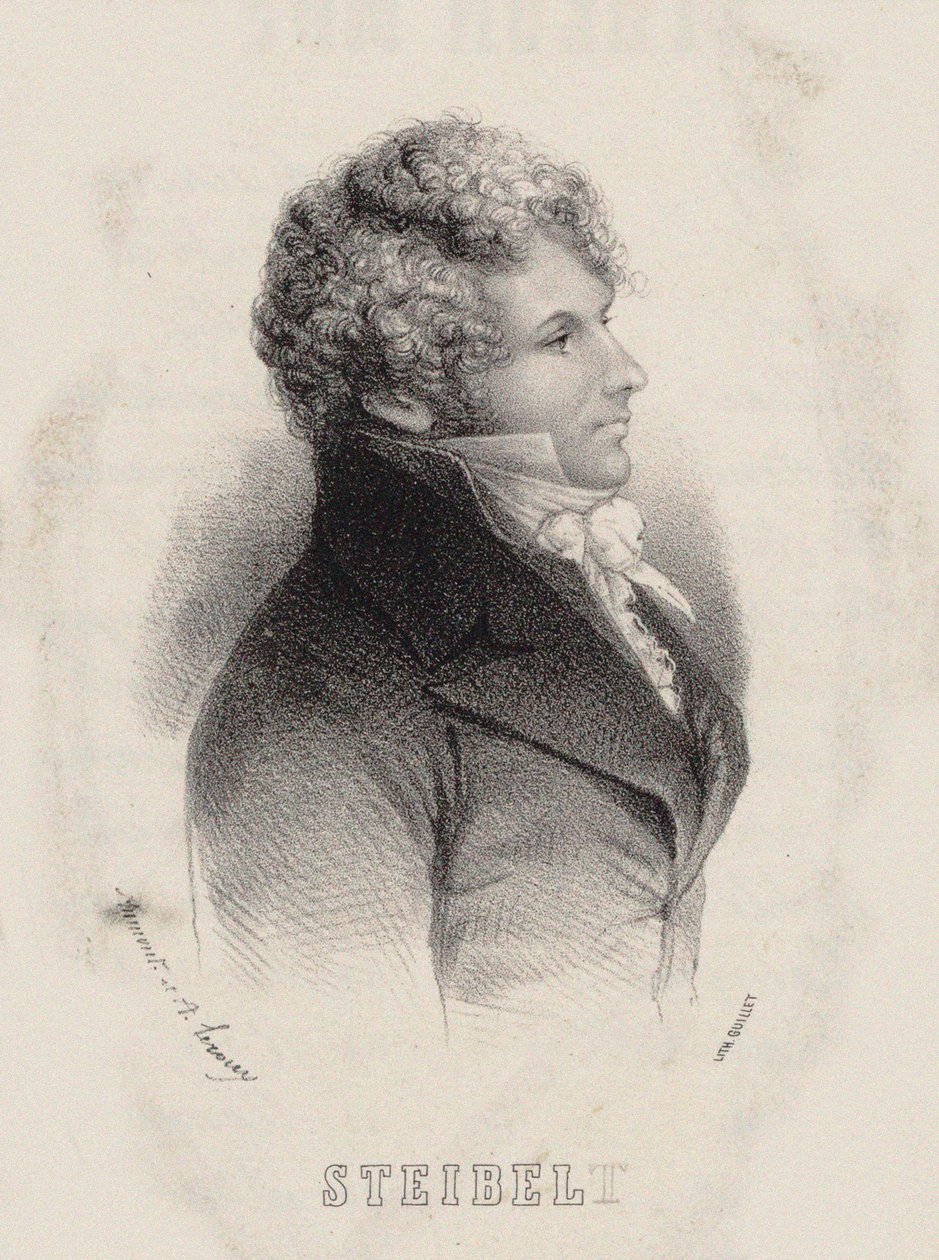 Portret pianisty i kompozytora Daniela Steibelta 1765-1823 , 1850. autorstwa Alexandre Leroux