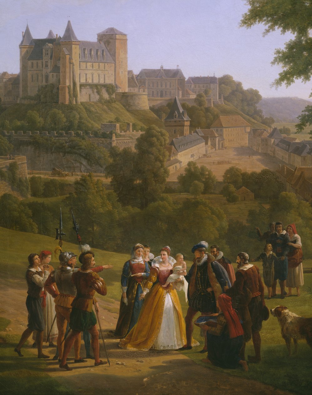 Widok na zamek królewski w Pau, w którym 13 grudnia 1553 r. urodził się król Francji Henryk IV i Nawarry (1553-1610) (szczegóły) (patrz także 346175) autorstwa Alexandre Louis Robert Millin du Perreux
