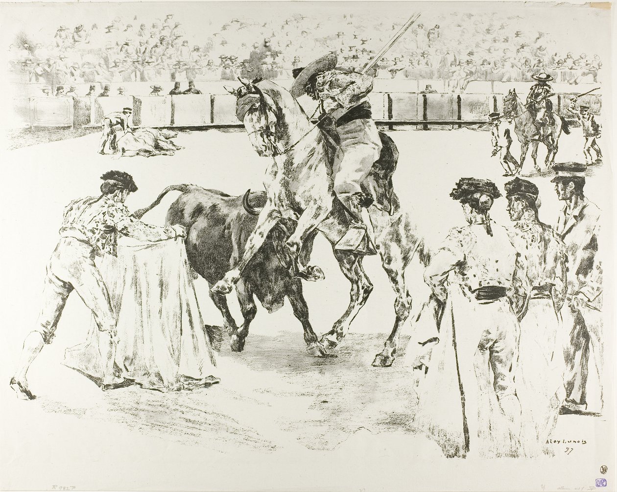 Walka byków autorstwa Alexandre Lunois