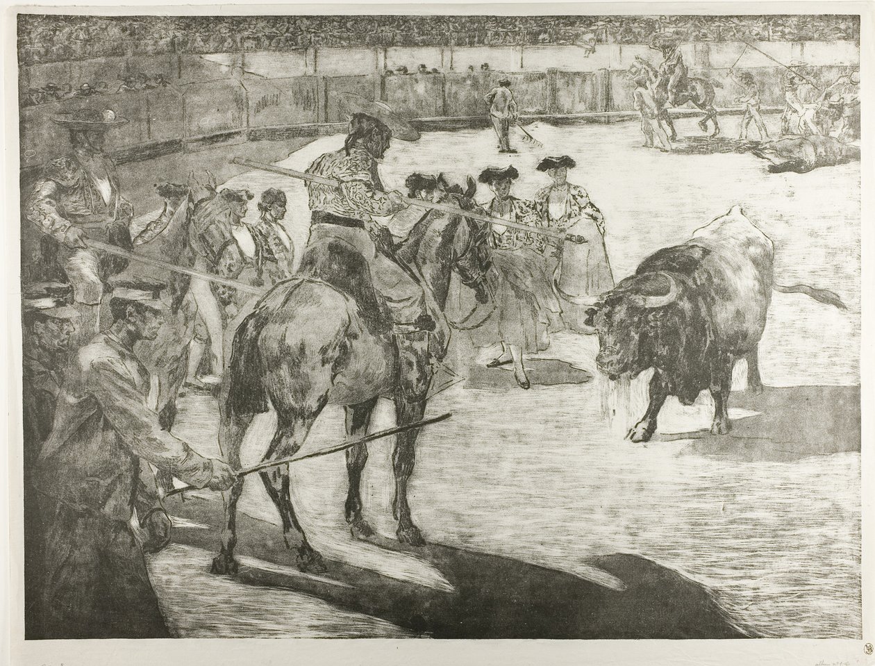 Walka byków autorstwa Alexandre Lunois