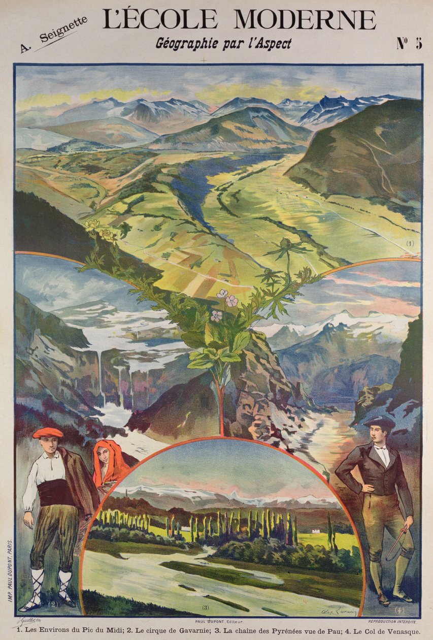 Plakat Pirenejski (kolor lito) autorstwa Alexandre Lunois
