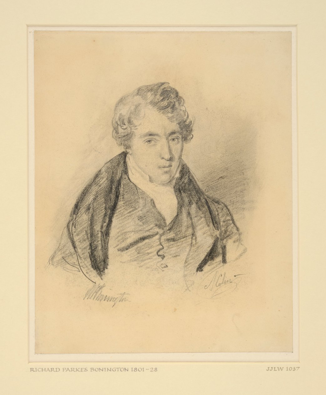 Portret Richarda Parkesa Boningtona, ok. 1825-30 (miękki grafit na tkanym papierze) autorstwa Alexandre Marie Colin