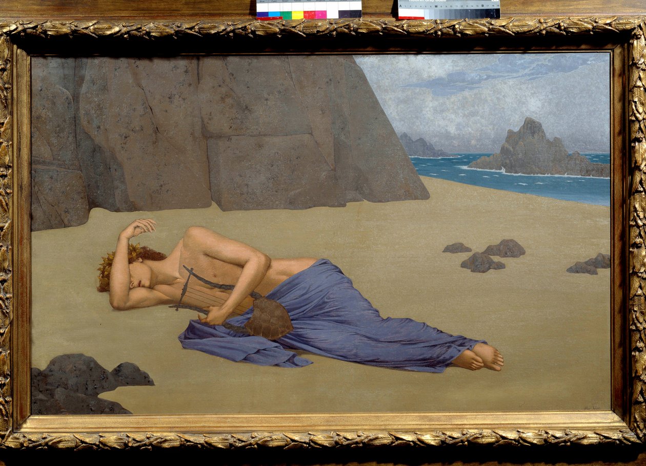 Lamentacja obrazu Orphee autorstwa Alexandre Seona (1855-1917) 1896. Wym. 0,73 x 1,16 m. Musee d