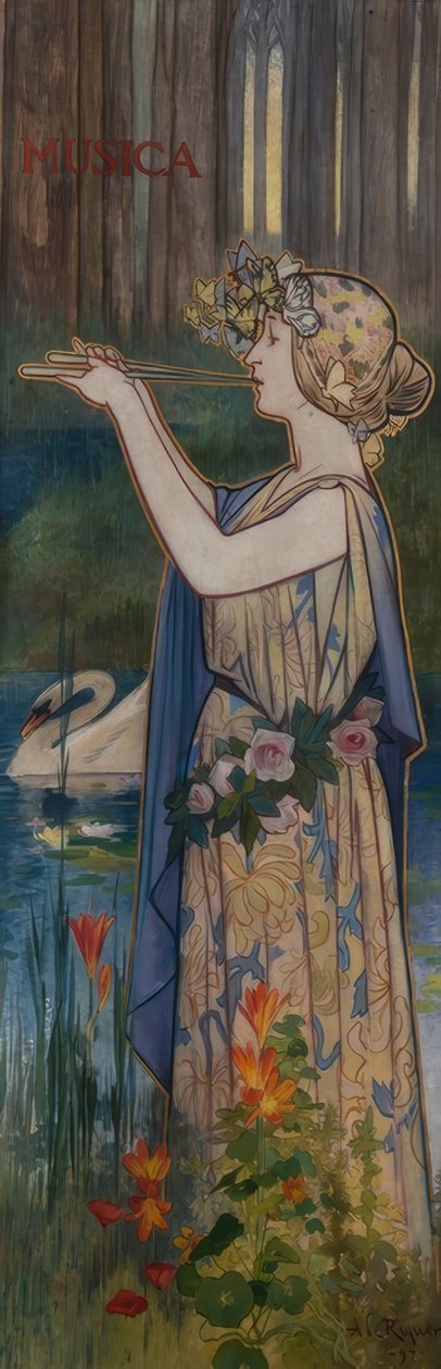 Alegoria muzyki autorstwa Alexandre de Riquer