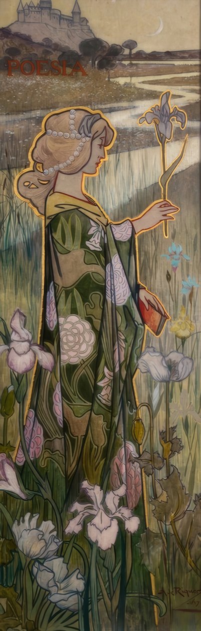 Alegoria poezji autorstwa Alexandre de Riquer
