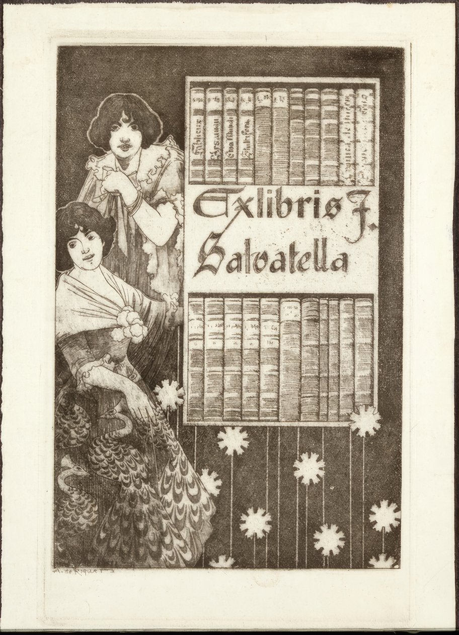 Ex-libris F. Salvatella autorstwa Alexandre de Riquer