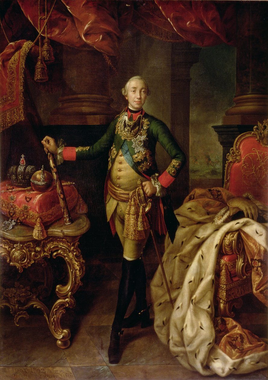 Portret cara Piotra III (1728-62) 1762 autorstwa Alexei Petrovich Antropov