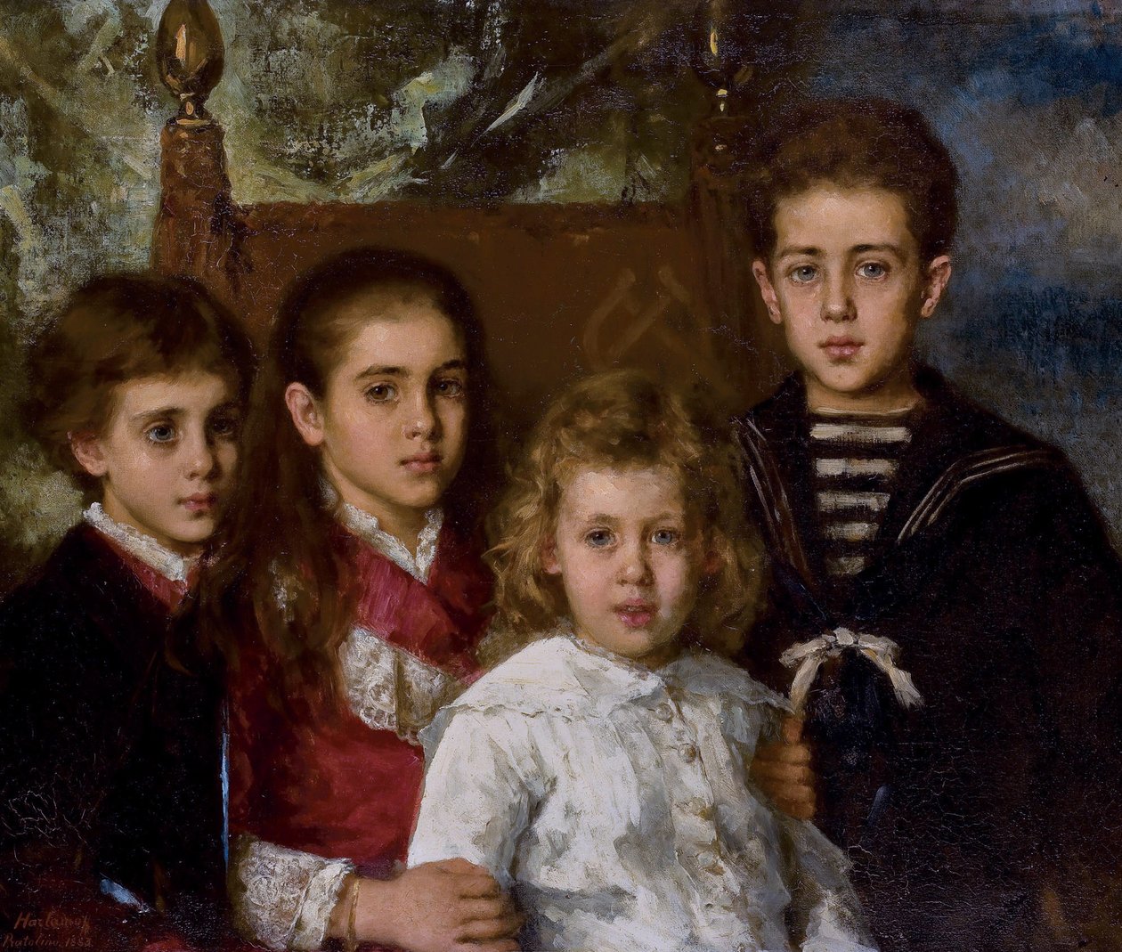 Portret dzieci Paula Pavlovicha Demidoffa, 2. księcia San Donato 1839-1885, Avrora, A autorstwa Alexei Alexeyevich Harlamov