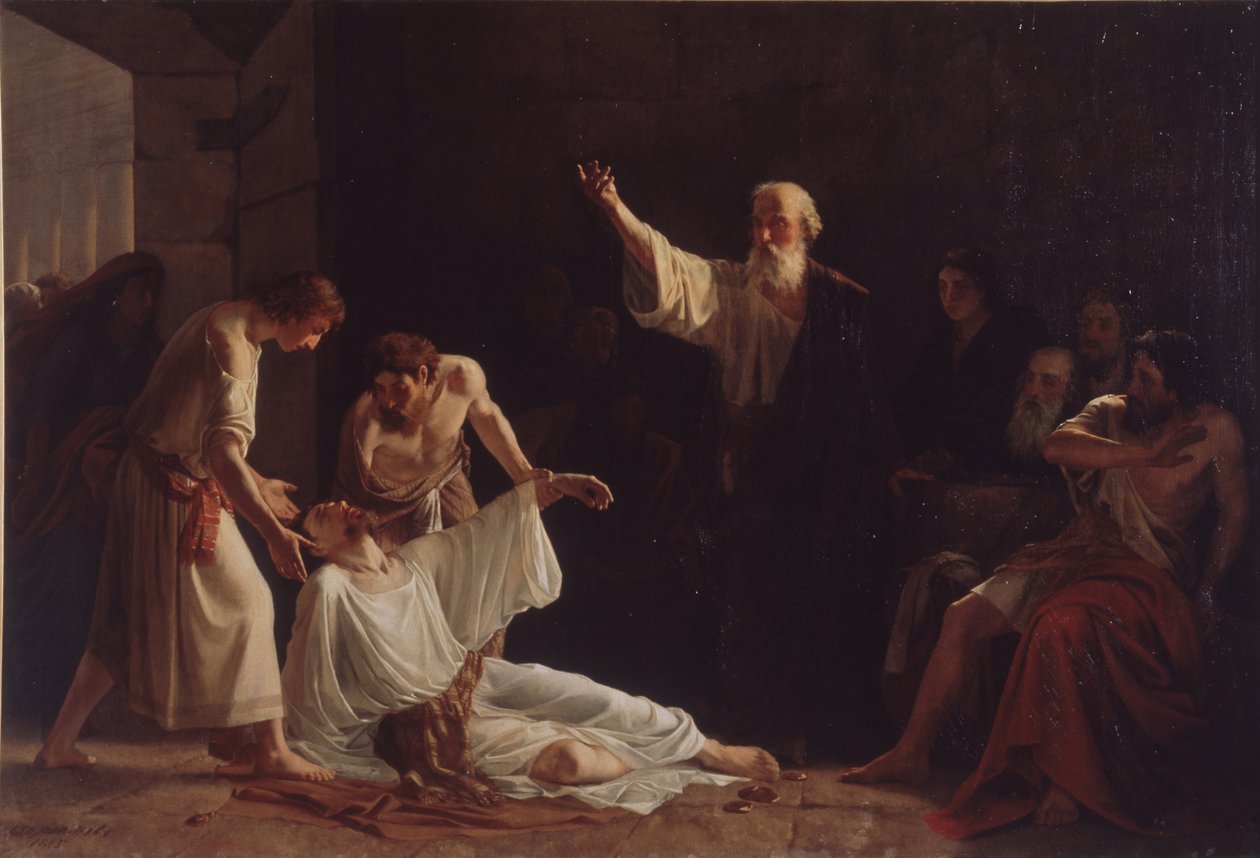 Kara Ananiasza i Safiry, 1865 autorstwa Alexei Alexeyevich Harlamov