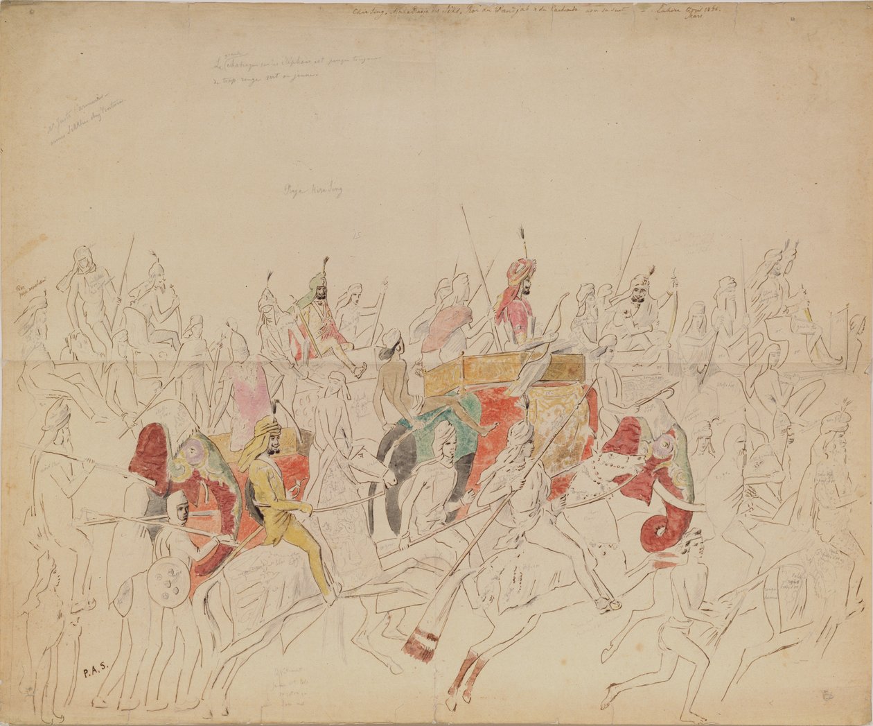 Maharadża Sher Singh z Pendżabu i jego dwór, 1846 autorstwa Alexei Dmitriyevich Saltykov