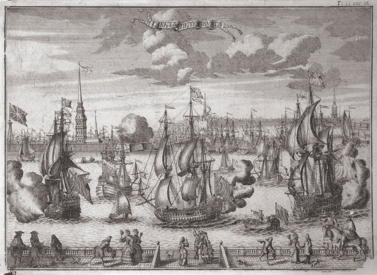 Widok Sankt Petersburga, 1727 autorstwa Alexei Fyodorovich Zubov