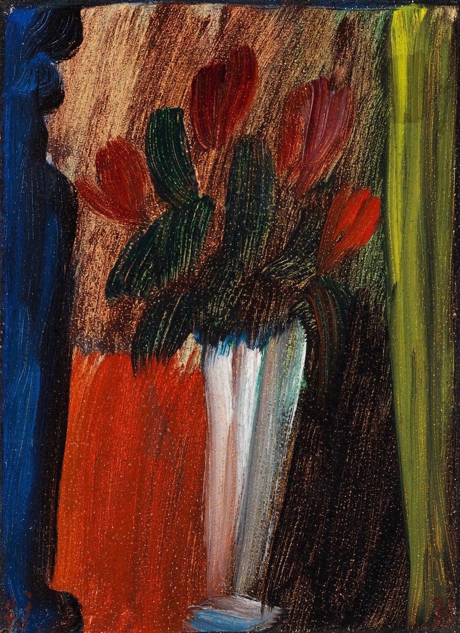 Martwa natura kwiaty w białym wazonie, 1936. autorstwa Alexei Javlensky von