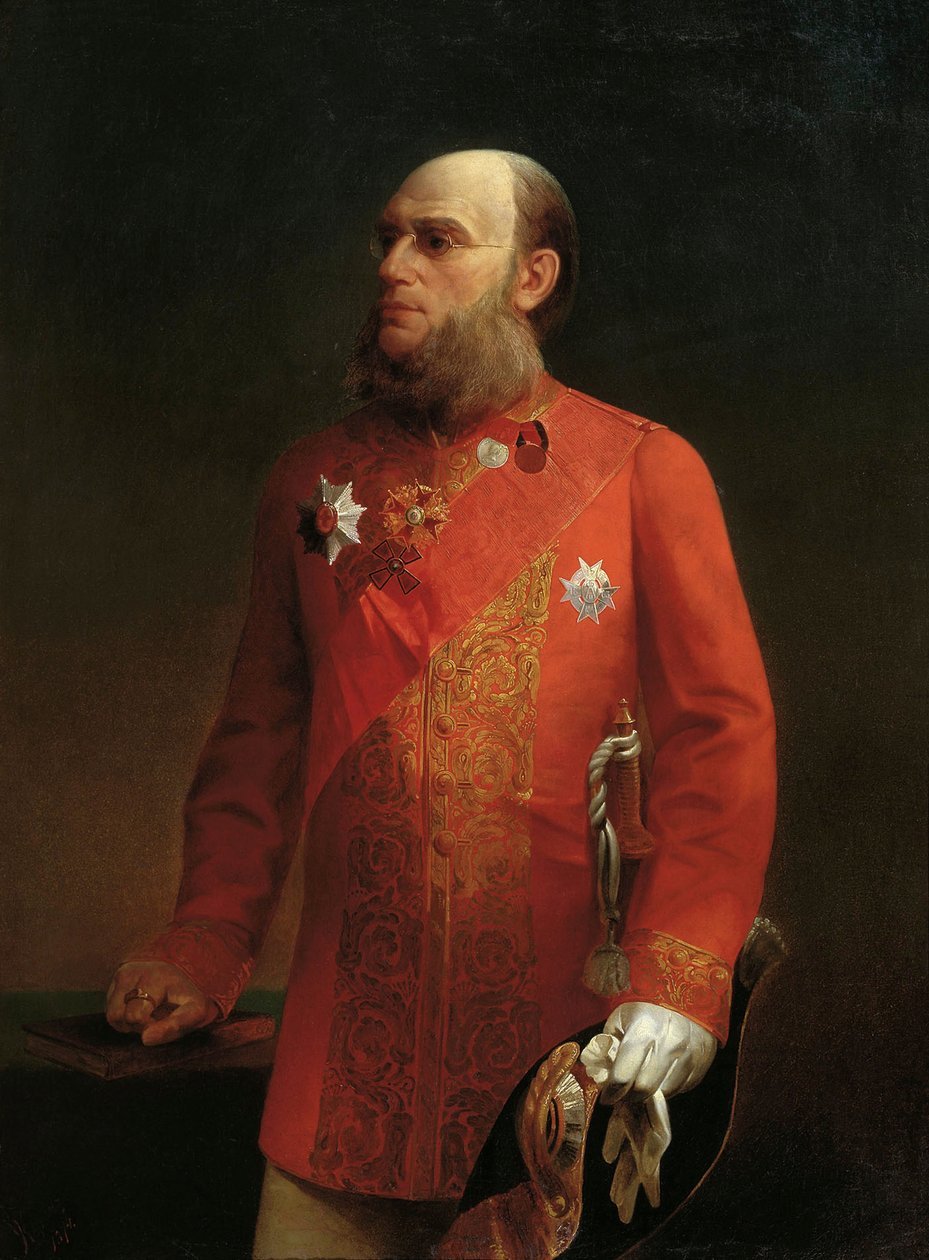 Portret rosyjskiego geografa Piotra Siemionowa-Tian-Szanskiego”, 1827-1914, 1874. autorstwa Alexei Mikhailovich Kolesov