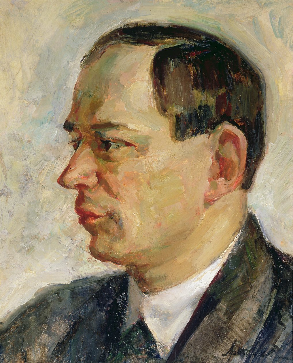 Portret Wissariona Szebalina (1902-63) 1933 (olej na płótnie) autorstwa Alexei Nikolayevich Arzhenikov