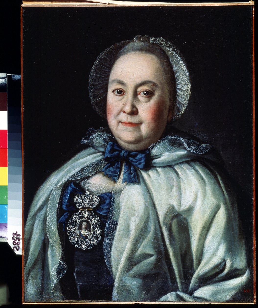 Portret damy oczekującej hrabiny Marii A. Rumiancewej (1698-1788) (Portret damy oczekującej hrabiny Marii A. Rumiancewej). Obraz Aleksieja Pietrowicza Antropowa (1698-1788). Olej na płótnie 62,5 x 48 cm autorstwa Alexei Petrovich Antropov