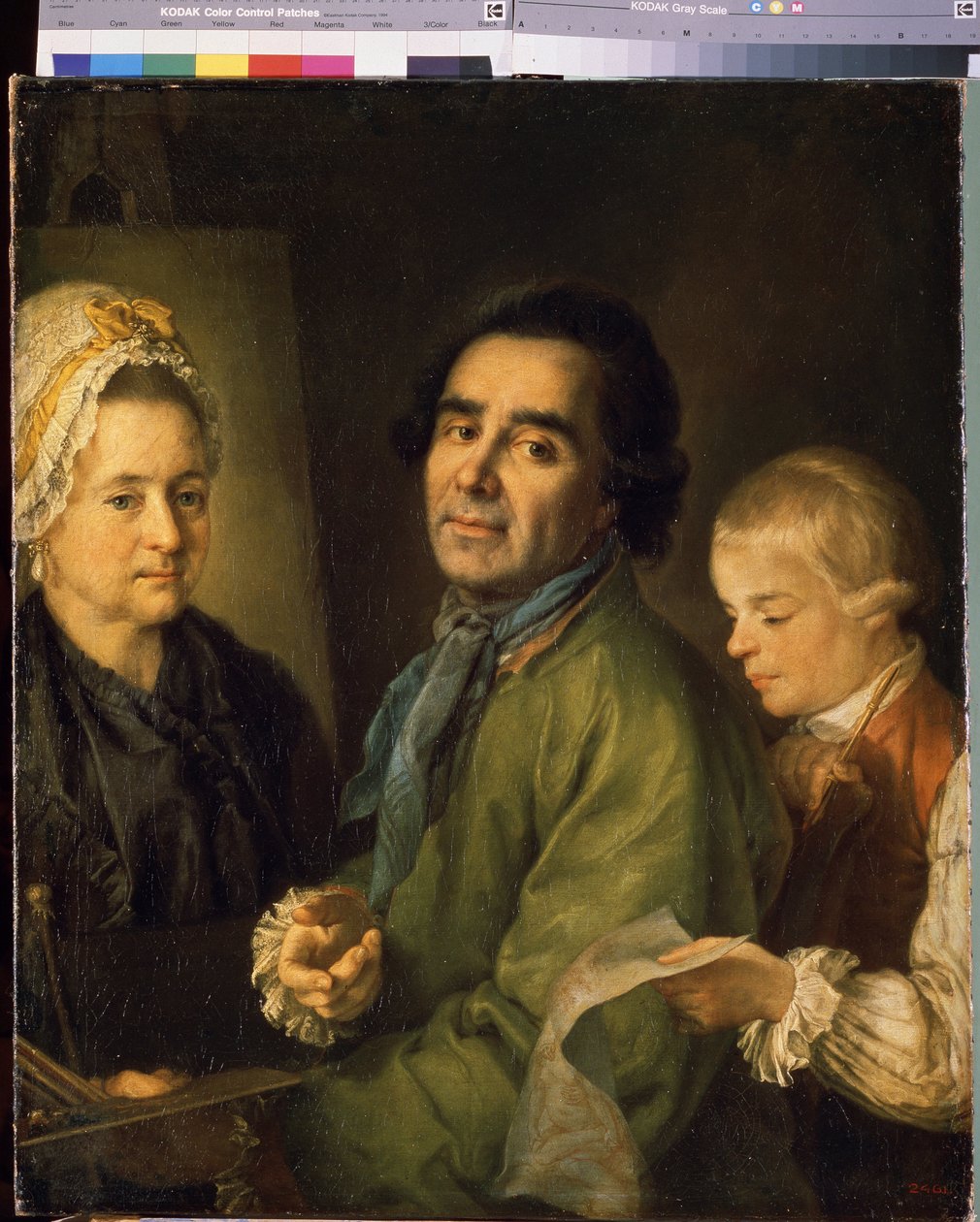 Portret artysty Aleksieja P.Antropowa (1716-1795) z synem (Portret artysty Aleksieja P.Antropowa z synem). Obraz Petra Siemionowicza Drożdina (1745-1805), olej na płótnie autorstwa Alexei Petrovich Antropov