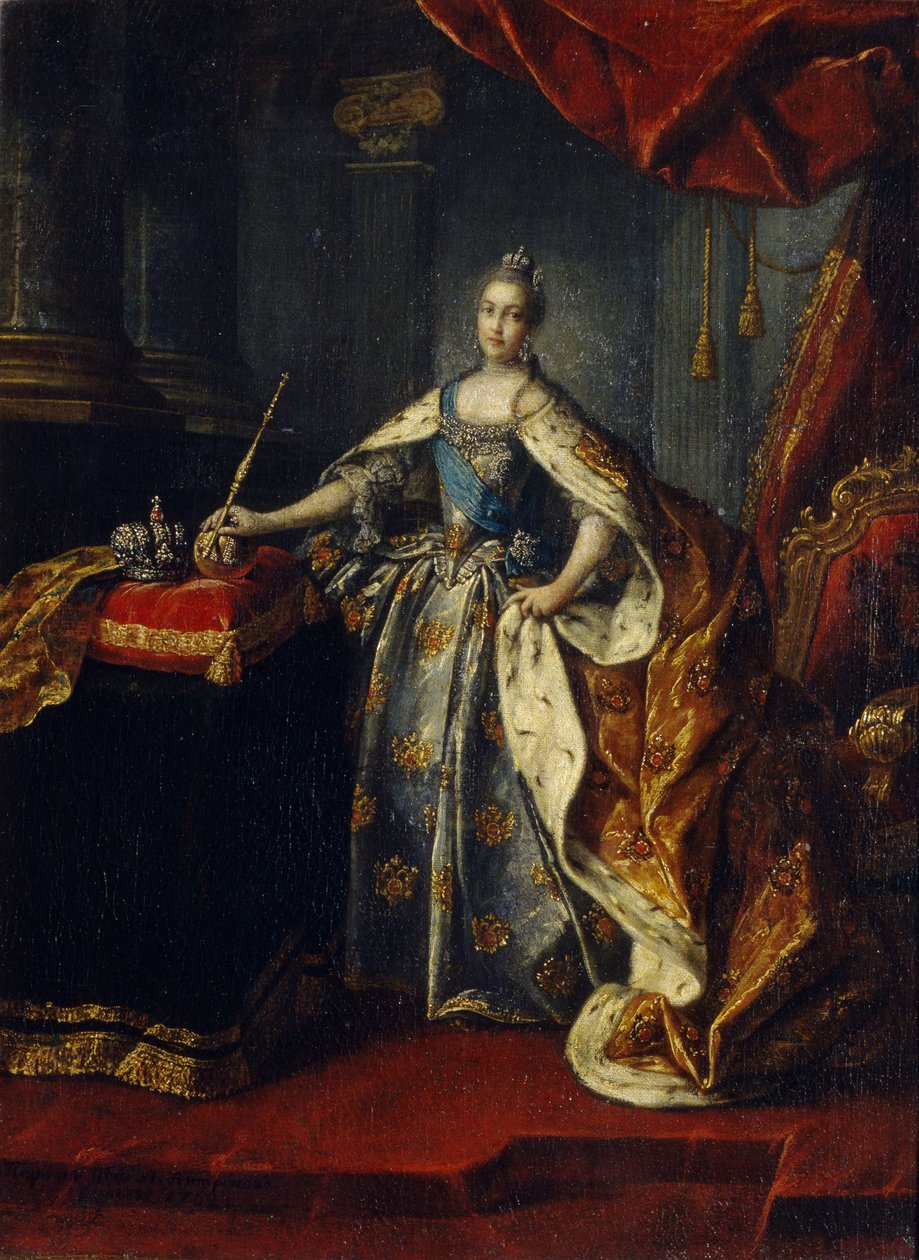 Portret cesarzowej Katarzyny II 1729-1796, 1762 autorstwa Alexei Petrovich Antropov