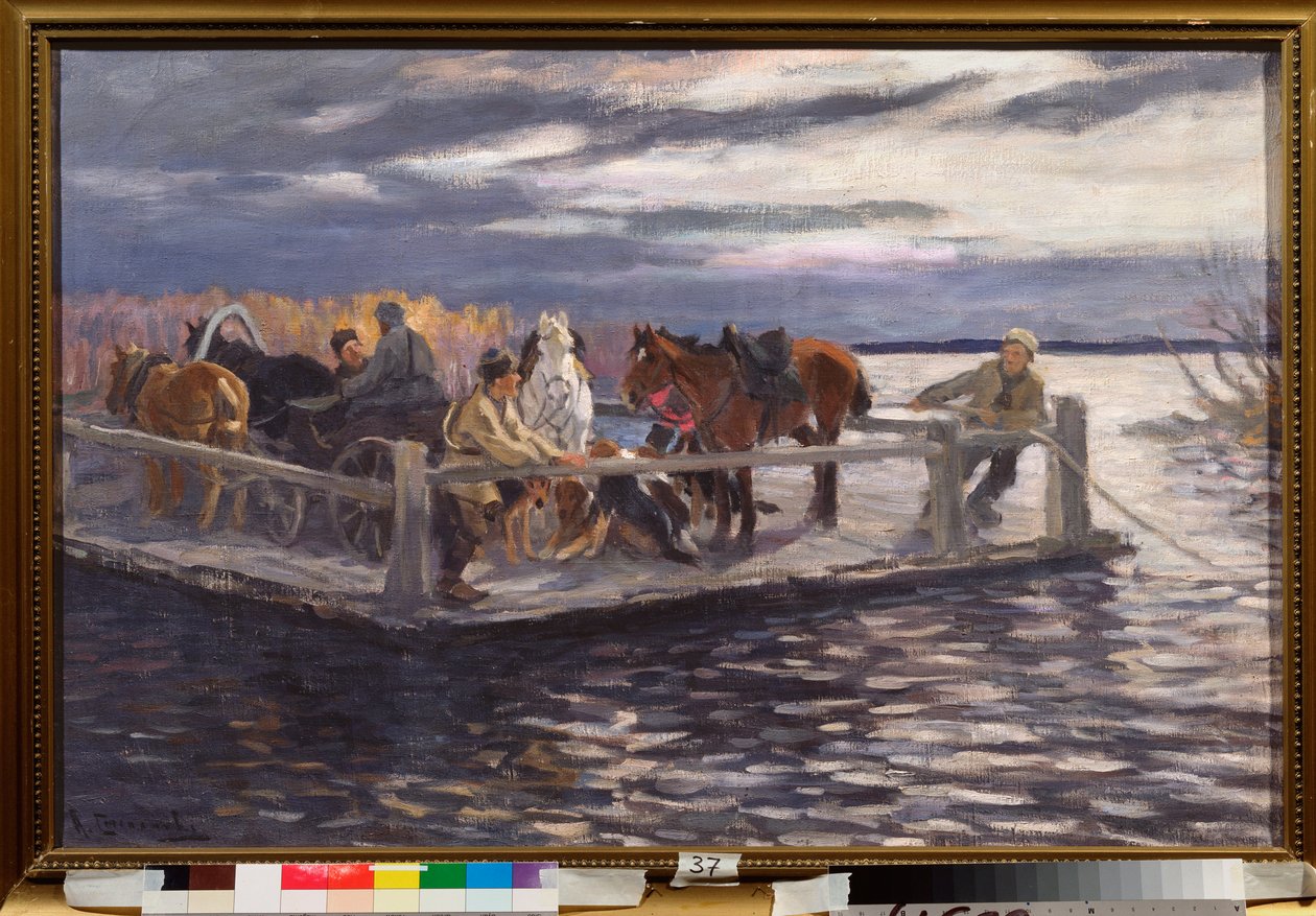 Un vat (Prom) - Obraz Aleksieja Stiepanowicza Stiepanowa (1858-1923), olej na płótnie, ok. 1900 - Sztuka rosyjska, początek XX wieku - Państwowe Muzeum na Wolnym Powietrzu Kreml Rostowski, Rostów (Rosja) autorstwa Alexei Steipanovitch Stepanov