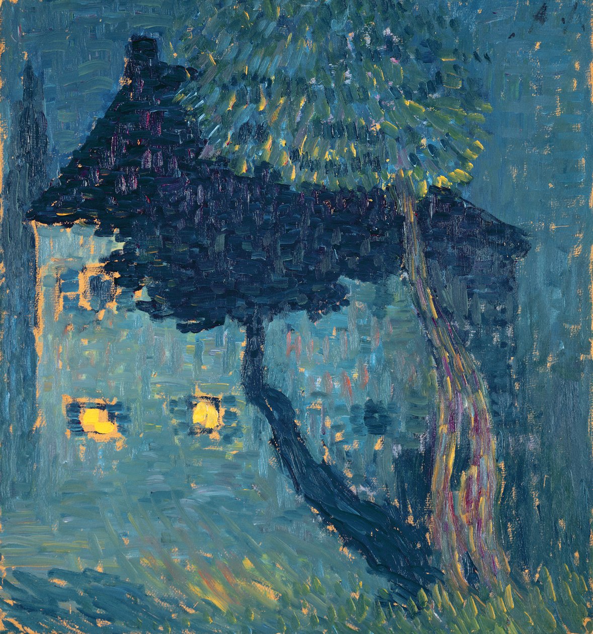 Chata w lesie, 1903 (olej na drewnie) autorstwa Alexej von Jawlensky