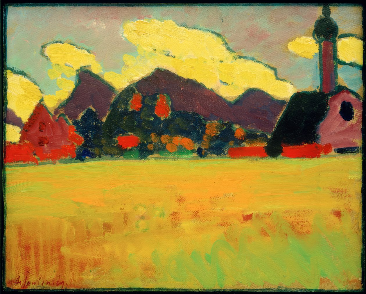 Krajobraz w pobliżu Murnau autorstwa Alexej von Jawlensky