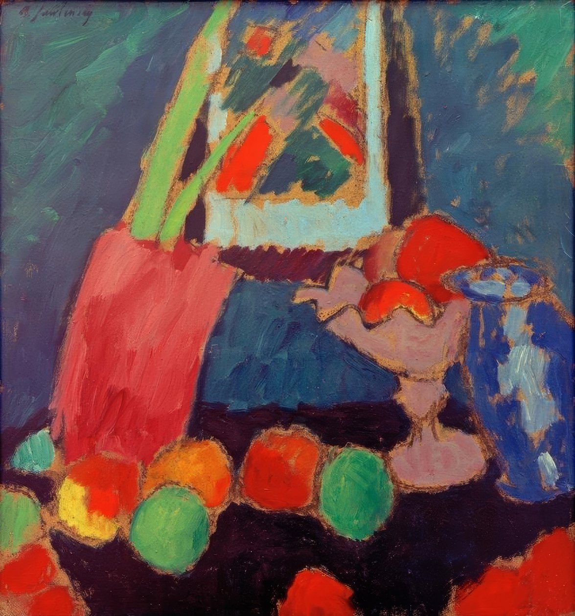 Martwa natura z fioletową miską autorstwa Alexej von Jawlensky