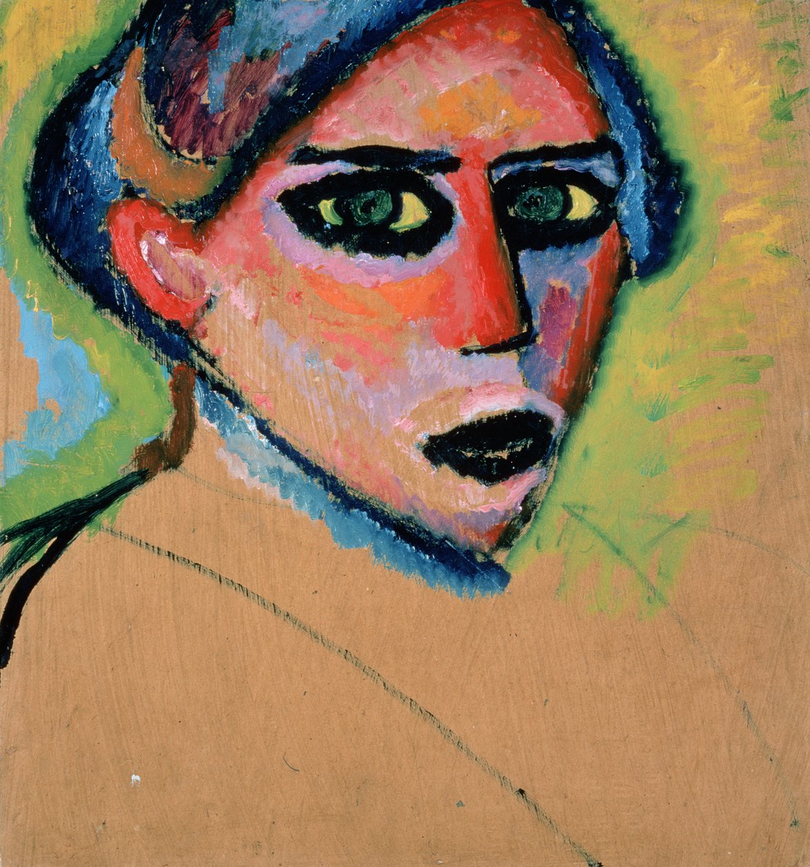 Głowa kobiety, 1911 (olej na tekturze) autorstwa Alexej von Jawlensky