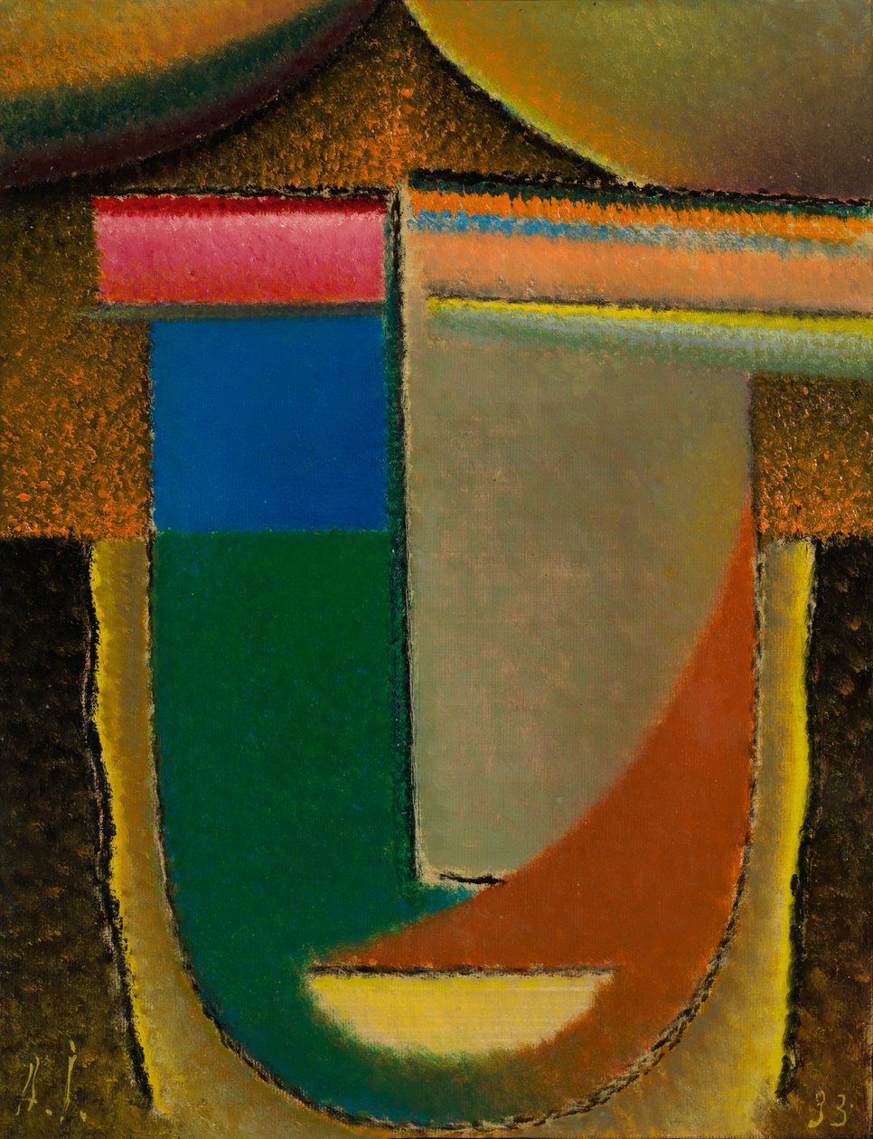 Abstrakcyjna głowa Afryka, 1933 autorstwa Alexej von Jawlensky