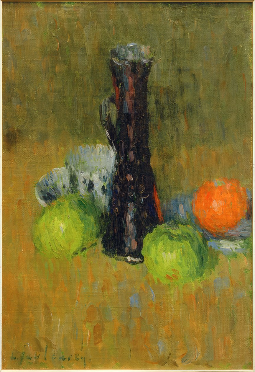 Niebieski dzbanek z zielonymi jabłkami autorstwa Alexej von Jawlensky