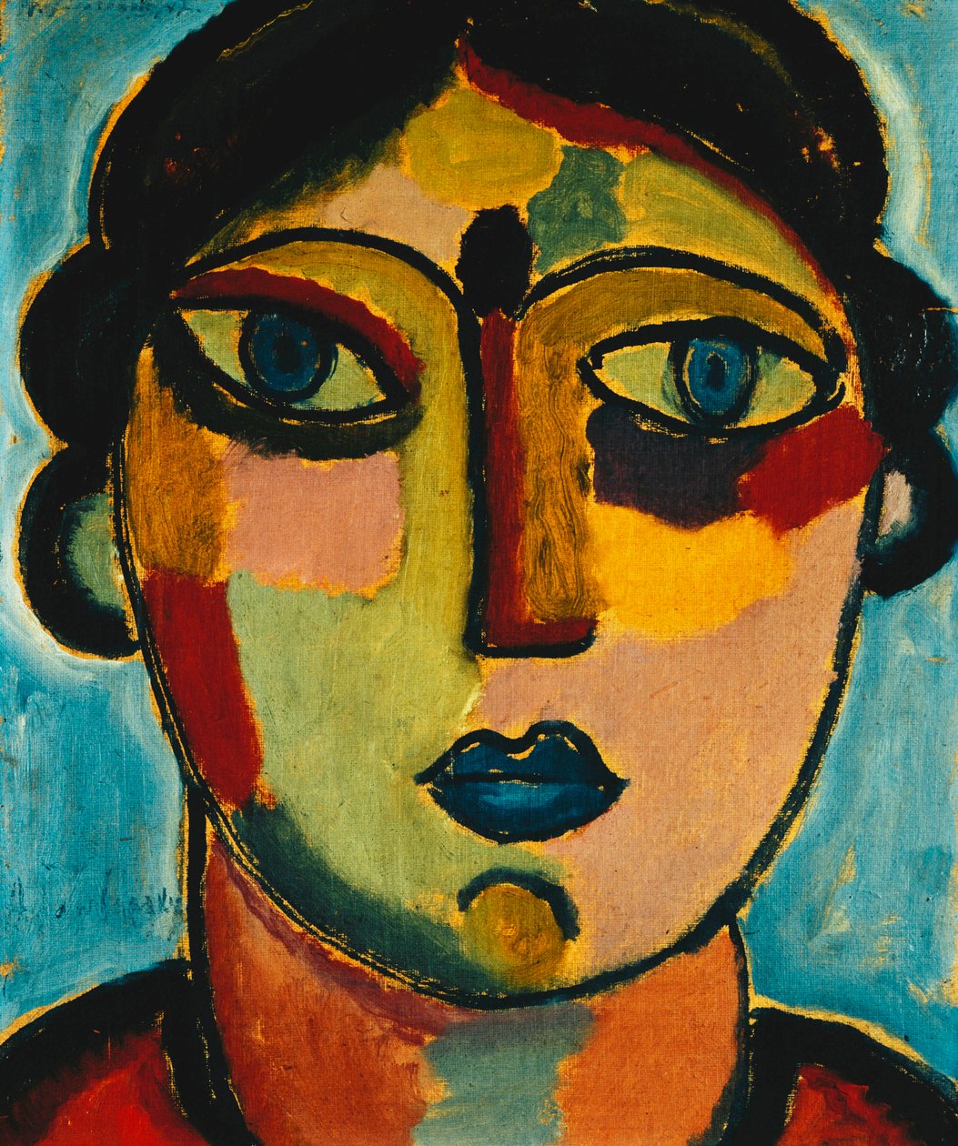 niebieskie usta; Blauer Mund, 1917 autorstwa Alexej von Jawlensky