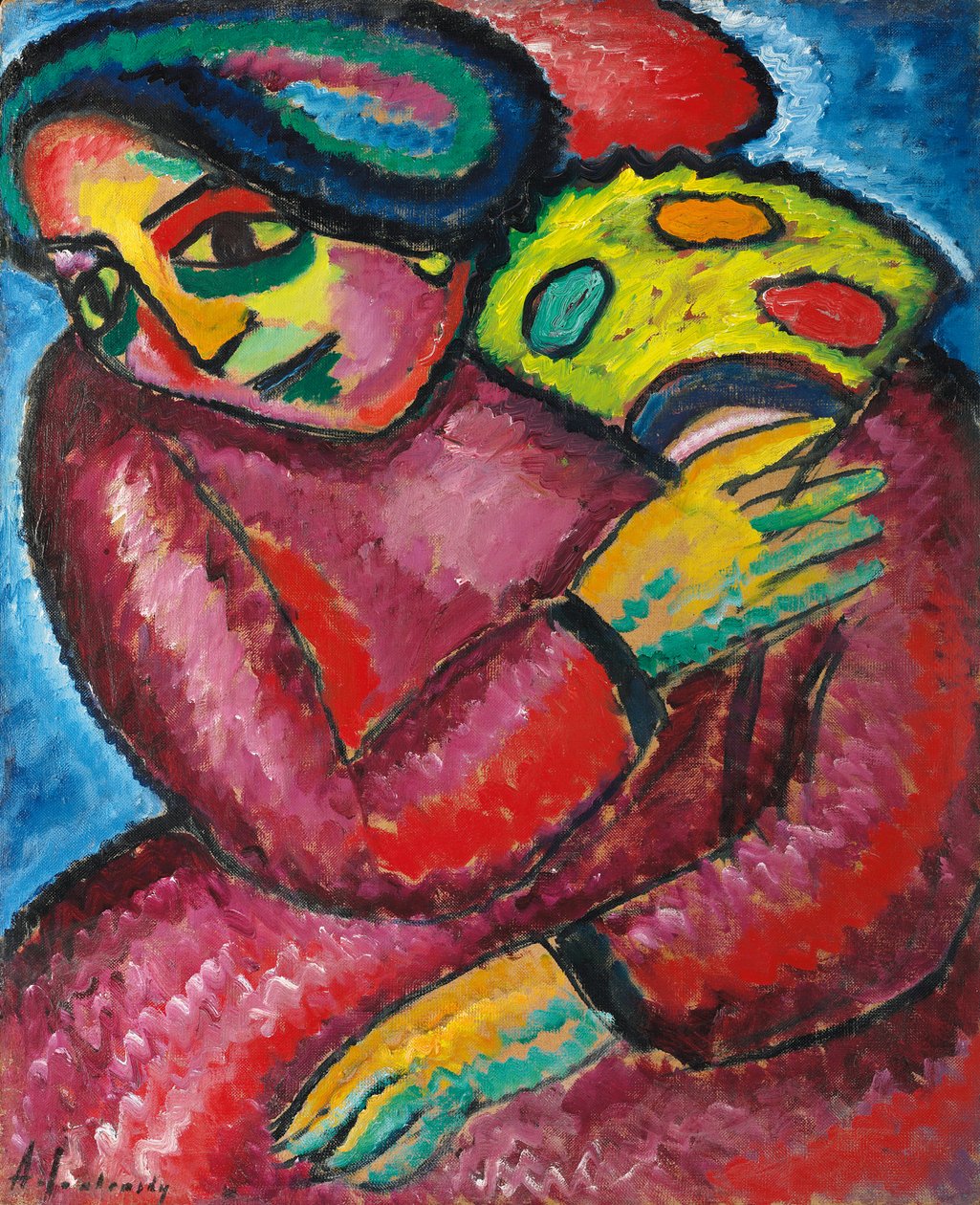 tańcz z żółtym wachlarzem; Taniec z żółtym wachlarzem, 1912 autorstwa Alexej von Jawlensky