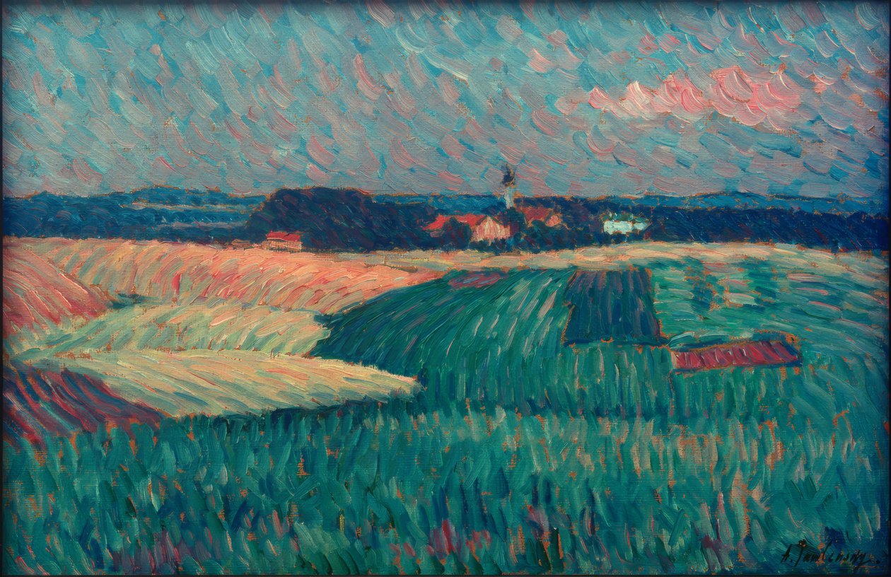 Wieś w Bawarii (Wasserburg / Kirch – Eisselfing) autorstwa Alexej von Jawlensky