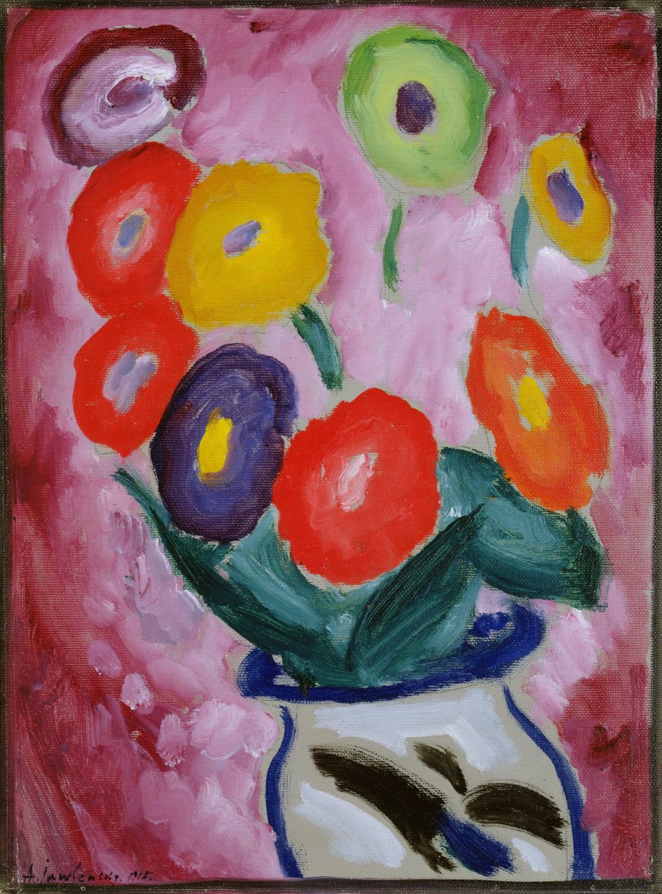Kwiatowa martwa natura, 1915 autorstwa Alexej von Jawlensky