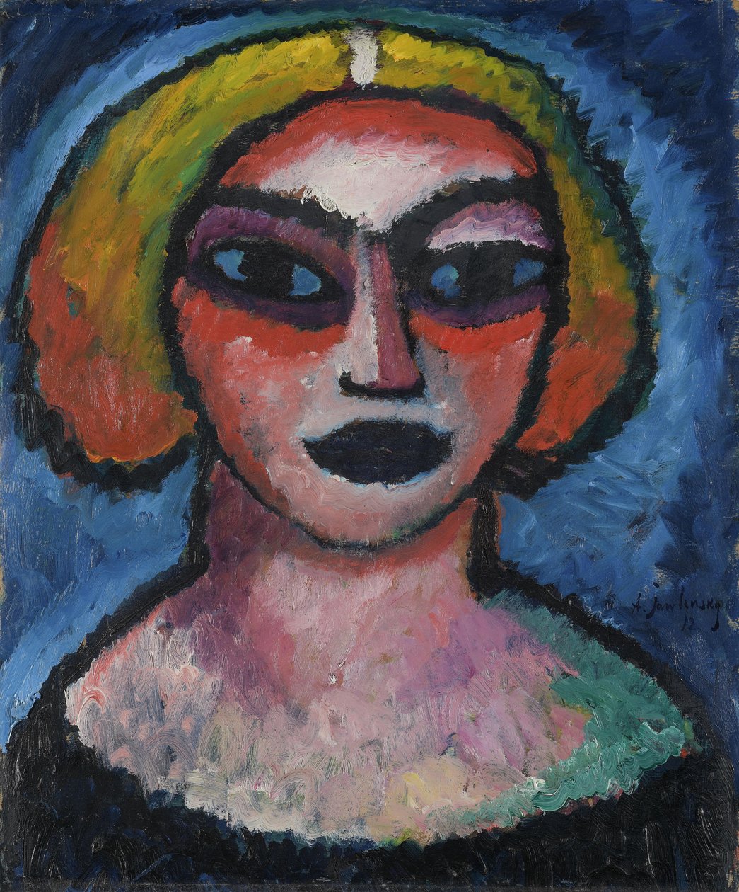 Głowa kobiety. Verso: popiersie mężczyzny (około 1910-1912) autorstwa Alexej von Jawlensky
