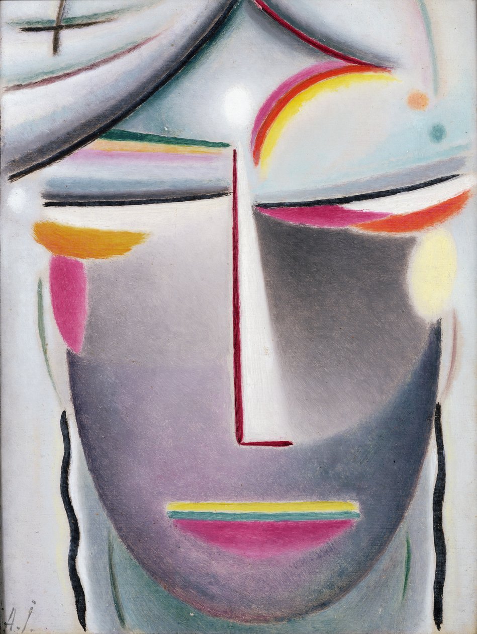 Głowa (Mroczny Budda), ok. 1927 (olej na płótnie położony na pokładzie) autorstwa Alexej von Jawlensky