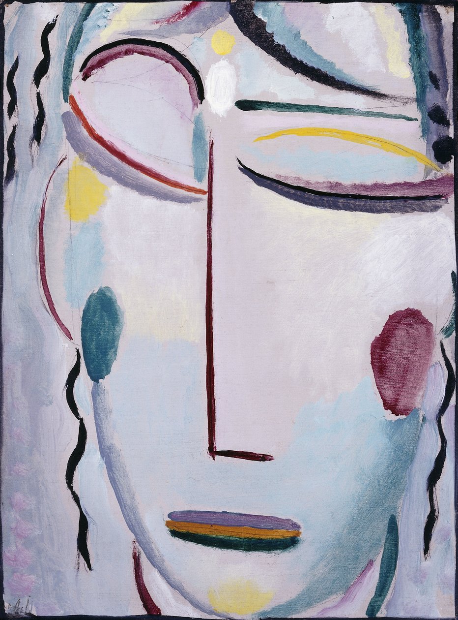 Twarz Zbawiciela: Zmartwychwstanie lub Nowe Życie II; Twarz Zbawiciela: Zmartwychwstanie lub Nowe Życie II, 1918 autorstwa Alexej von Jawlensky