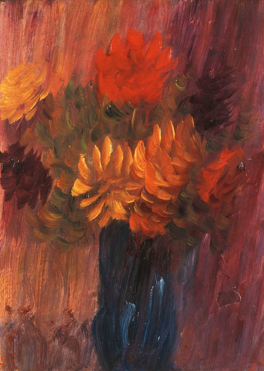 Duża martwa natura: czerwona i żółta dalia; Duża martwa natura: czerwone i żółte dalie, 1937 autorstwa Alexej von Jawlensky